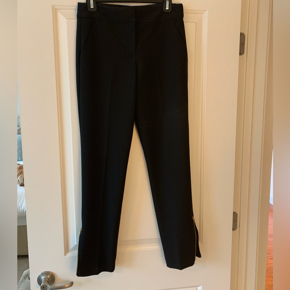 Trina Turk black cigar zipper pants. Size 0. NWT